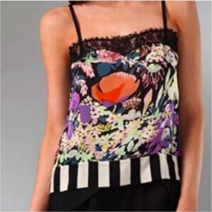 diane von furstenberg floral silk camisole cami 100% silk small